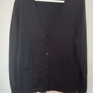 Merona Women's Black Long Sleeve V-Neckline Boyfriend Cardigan Size Medium